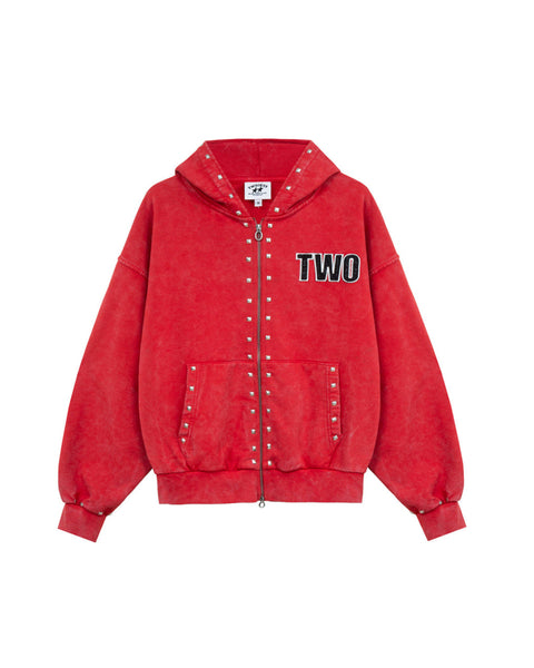 Studded Zipper Red – Twojeys
