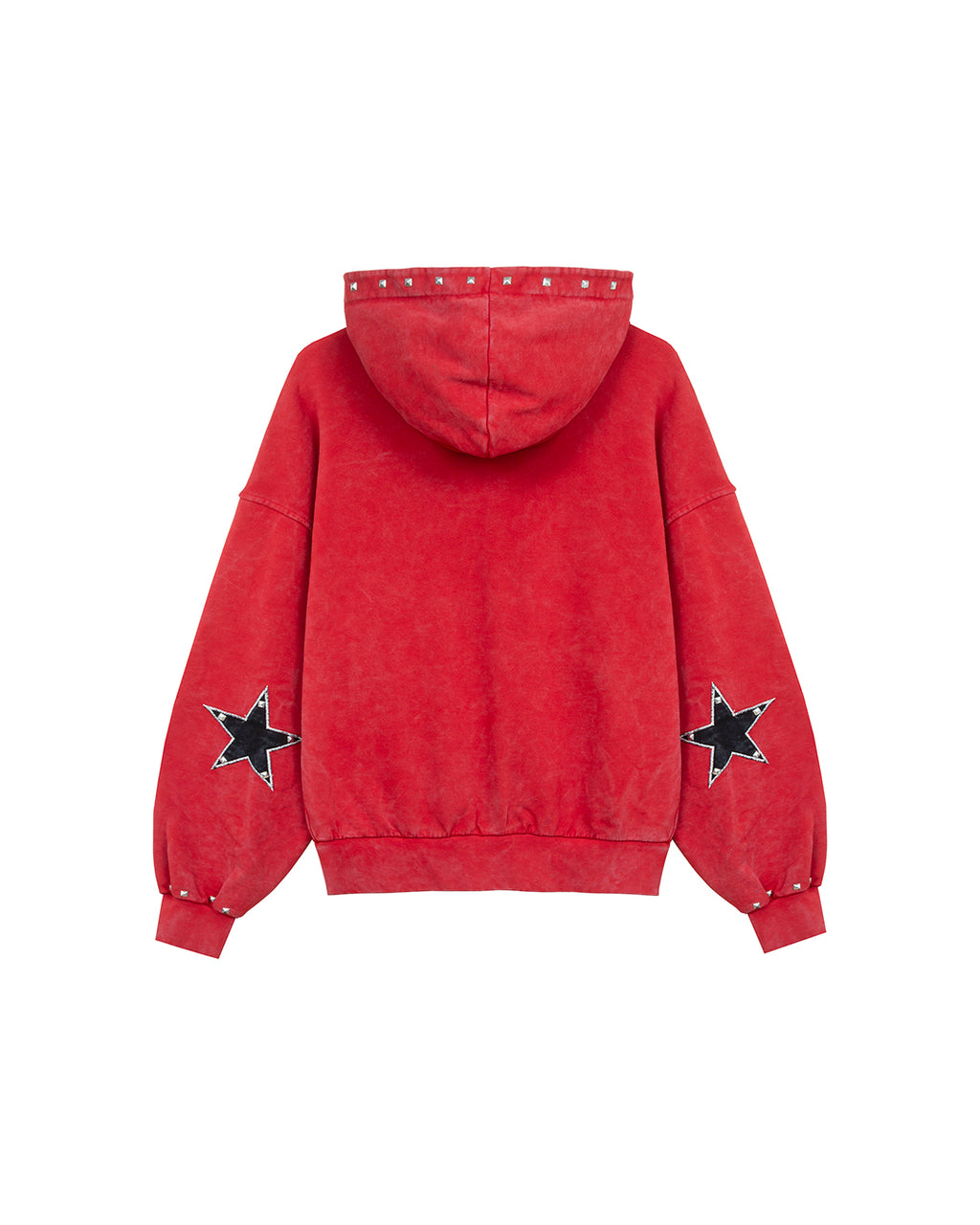 Studded Zipper Red