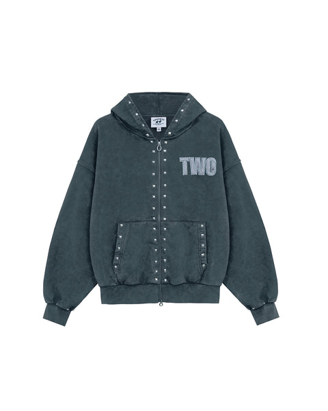 Studded Zipper Black – Twojeys