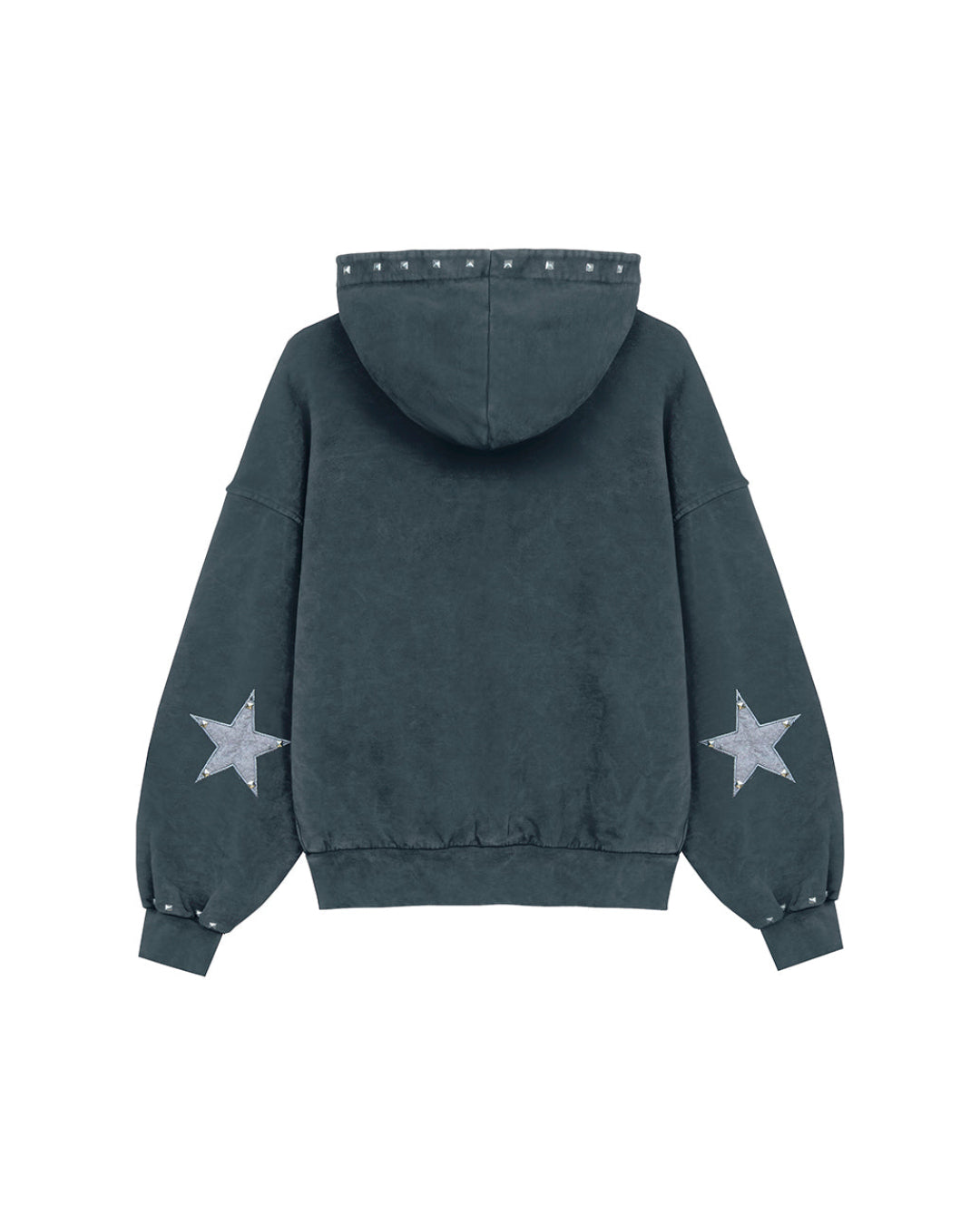トップス studs layered zip cut sew Studded Zipper Black – Twojeys