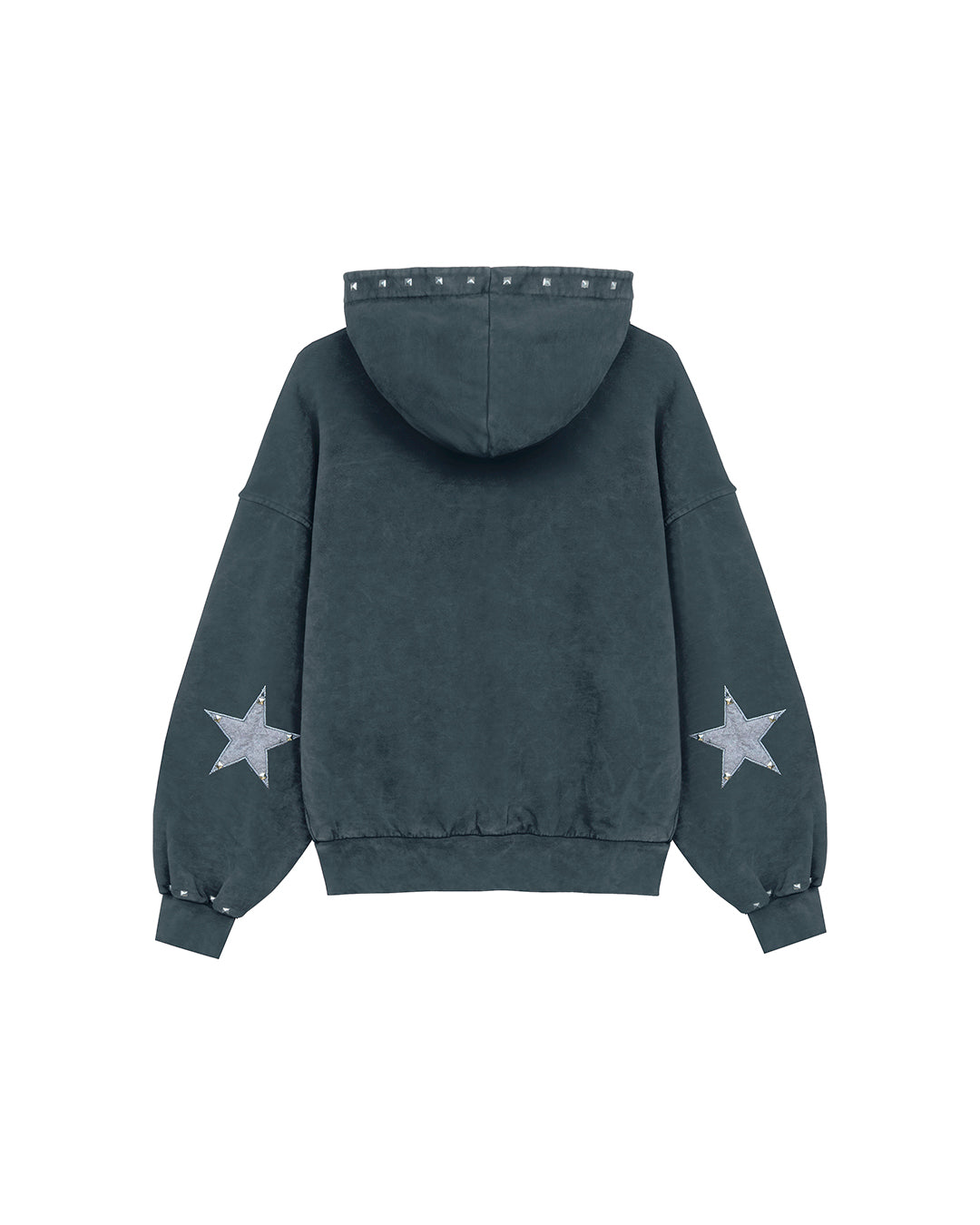 トップス studs layered zip cut sew Studded Zipper Black – Twojeys