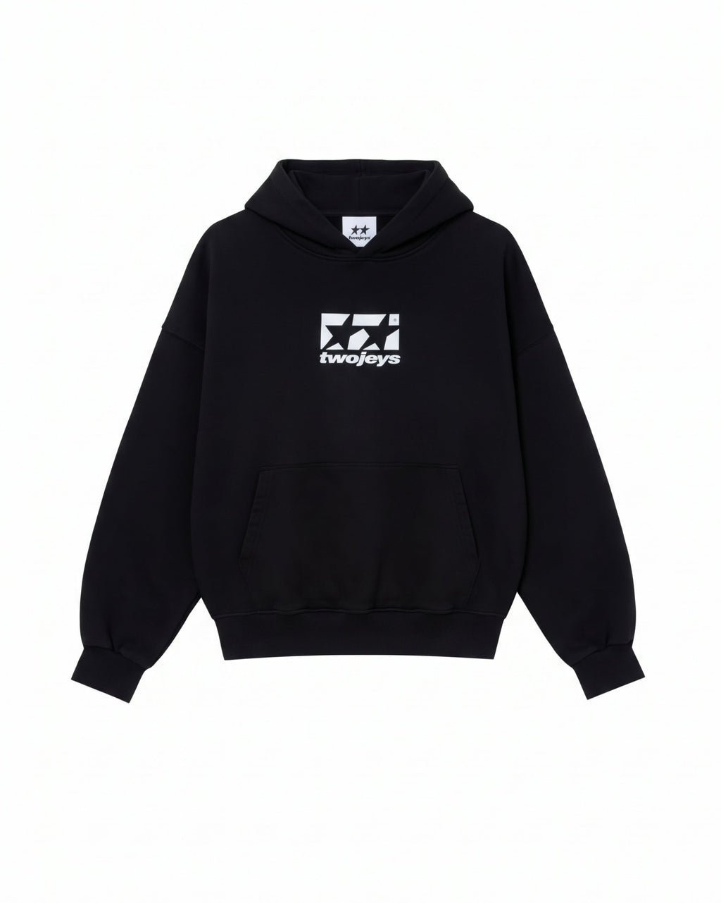 Framed Logo Hoodie Black – back view