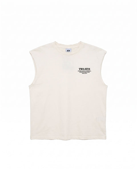 Heavyweight Silver Vintage White Sleeveless – Twojeys