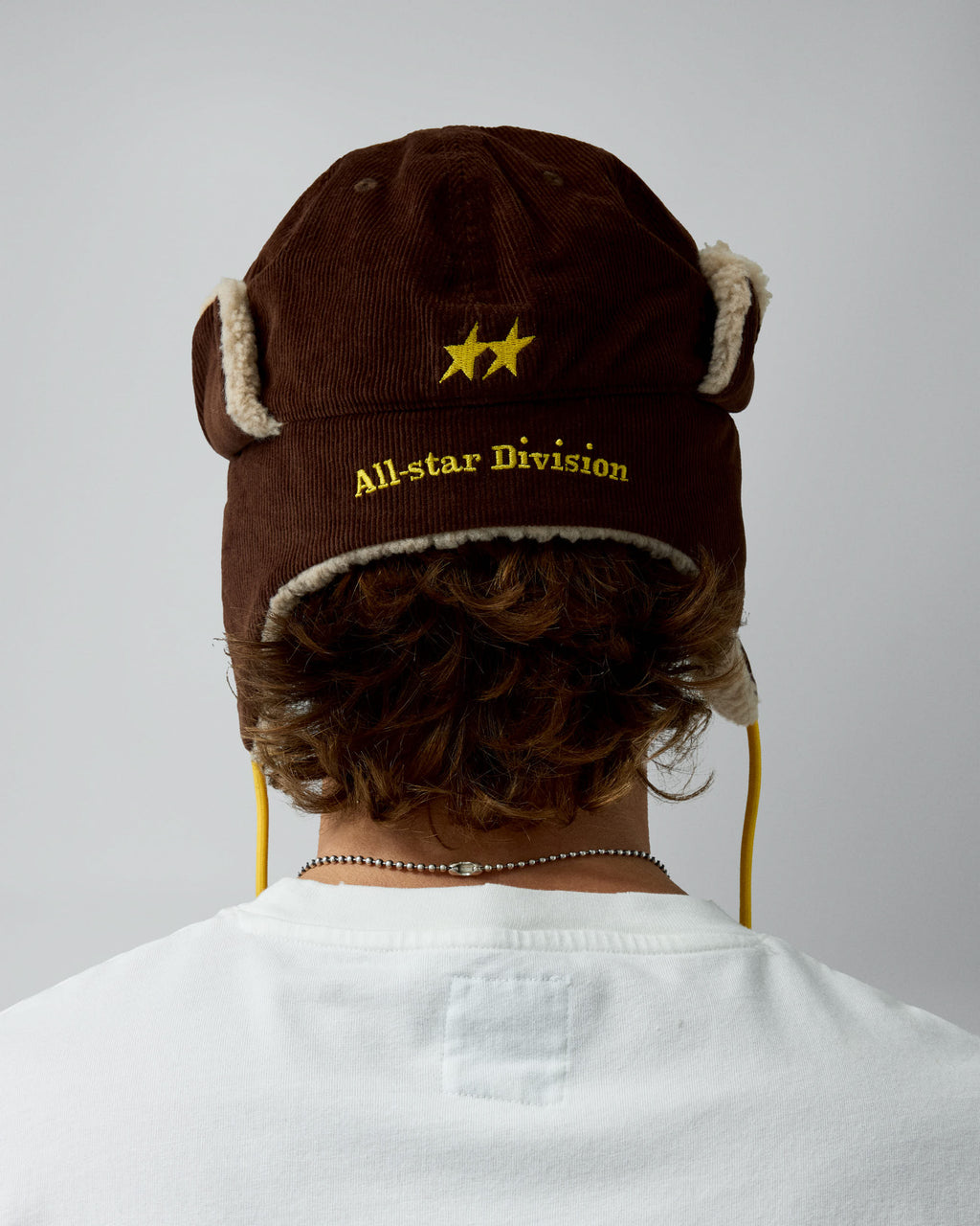 Heavy Silver Brown Earflap – worn by model