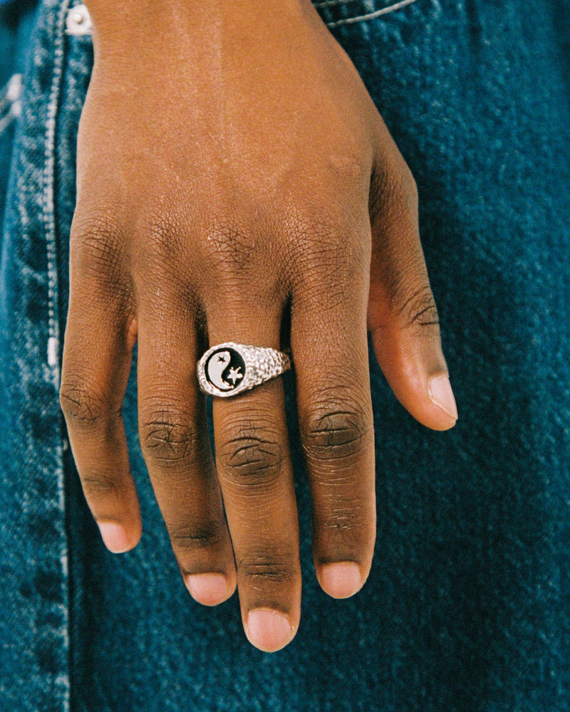 Enameled Yin Yang Ring