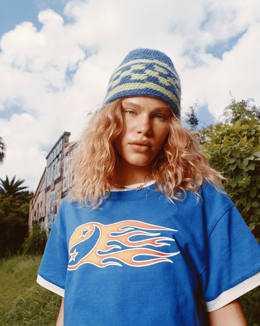 Knit Beanie Bleu