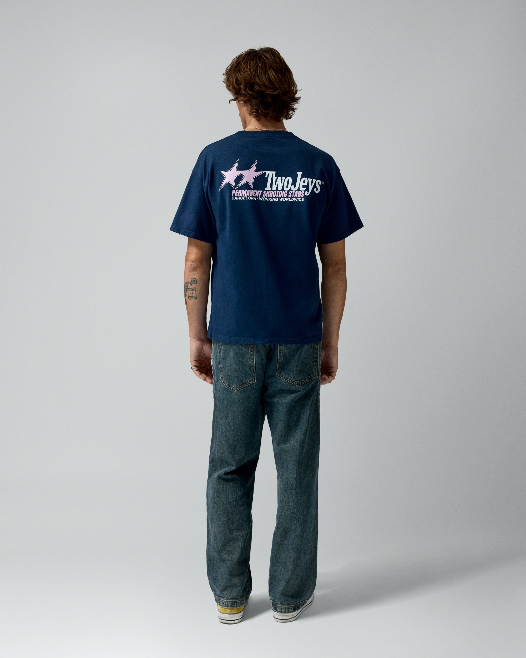 トップス ENNOY Electric Log TEE Navy L Logo Tee Navy – Twojeys