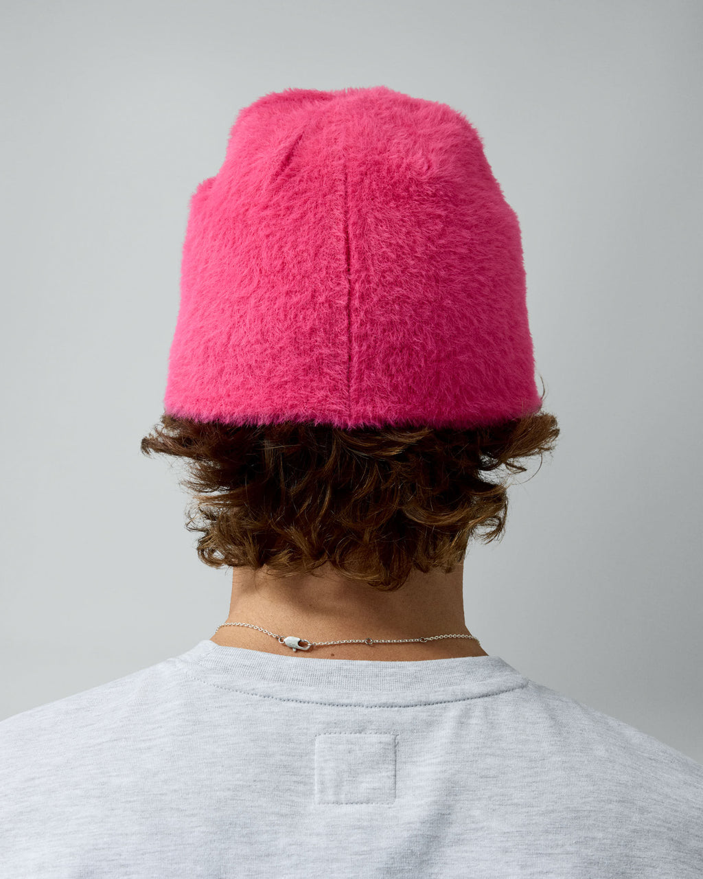 Hairy Icon Beanie Pink – worn by model