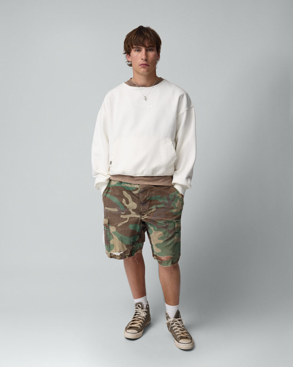 Icon Raw Cut Crewneck White