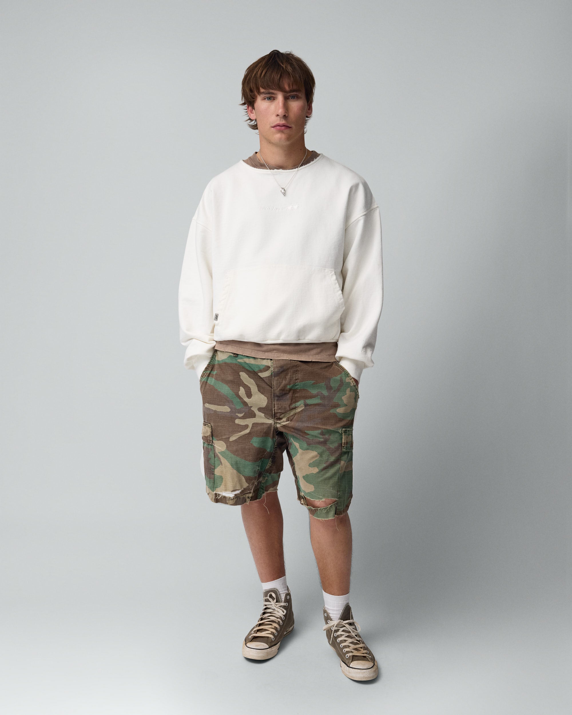 Icon Raw Cut Crewneck White