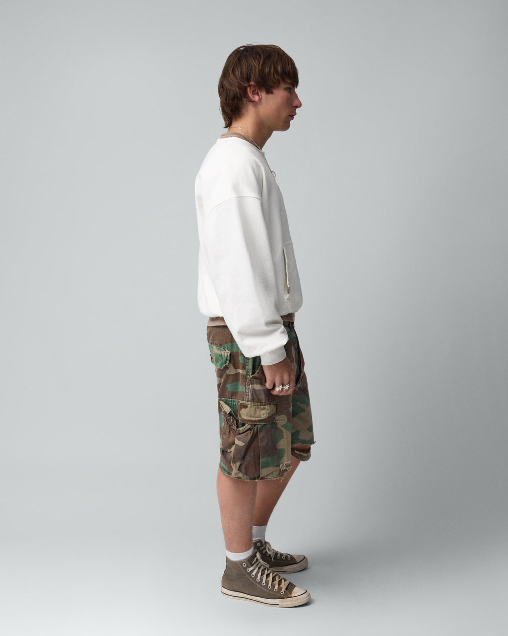 Icon Raw Cut Crewneck White