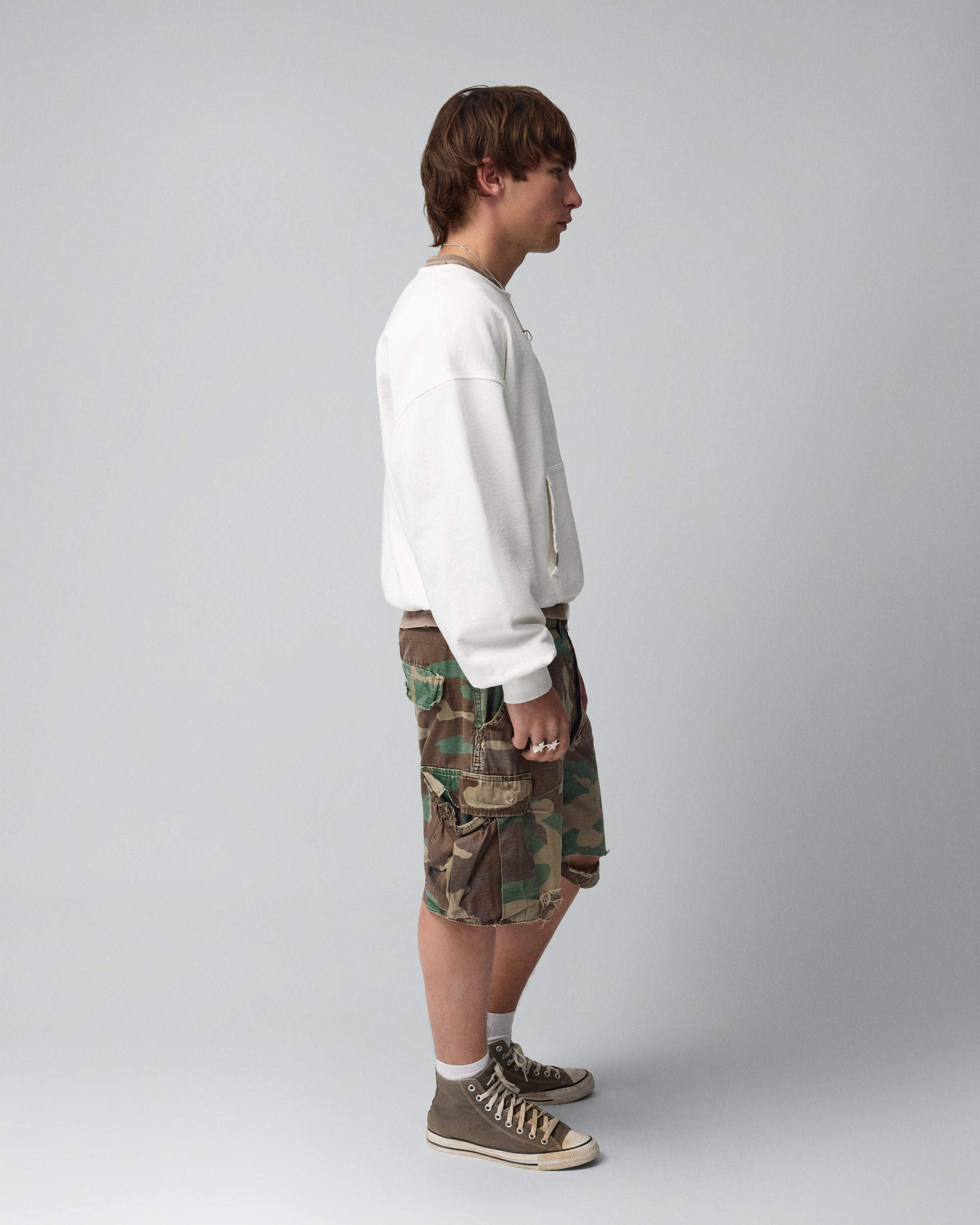 Icon Raw Cut Crewneck White
