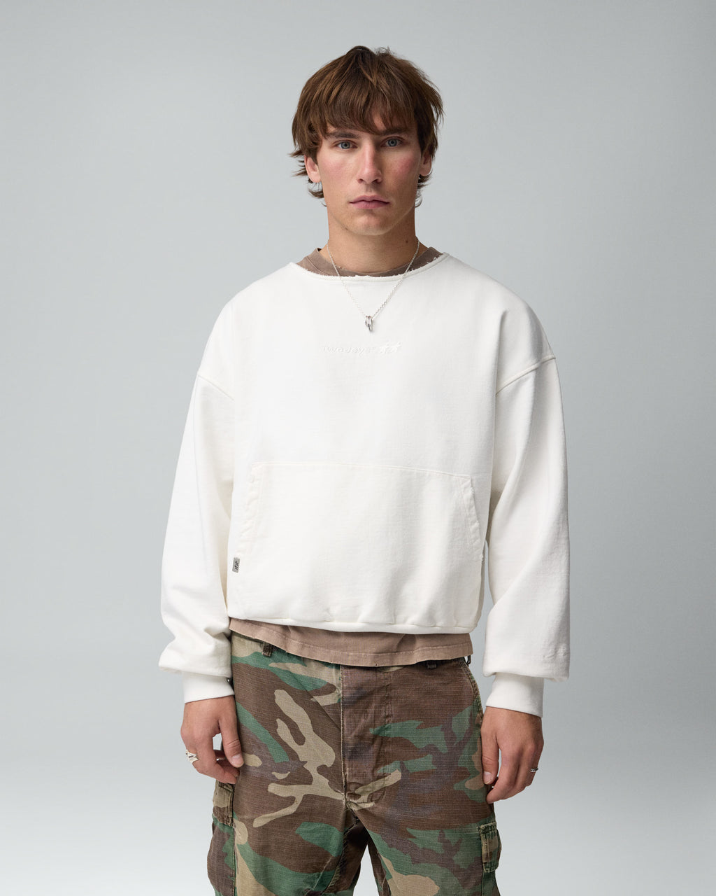 Icon Raw Cut Crewneck White