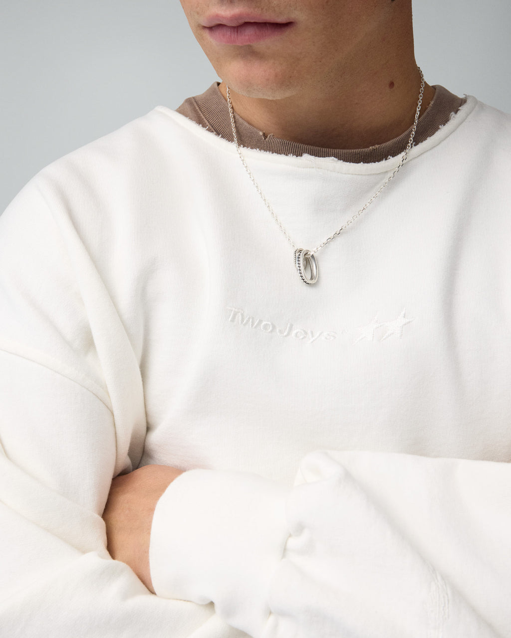 Icon Raw Cut Crewneck White