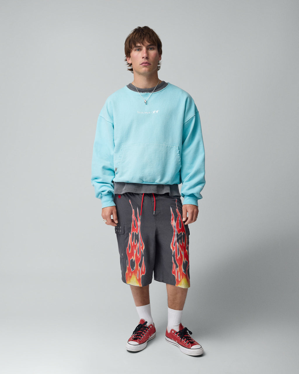 Icon Raw Cut Crewneck Pastel Blue