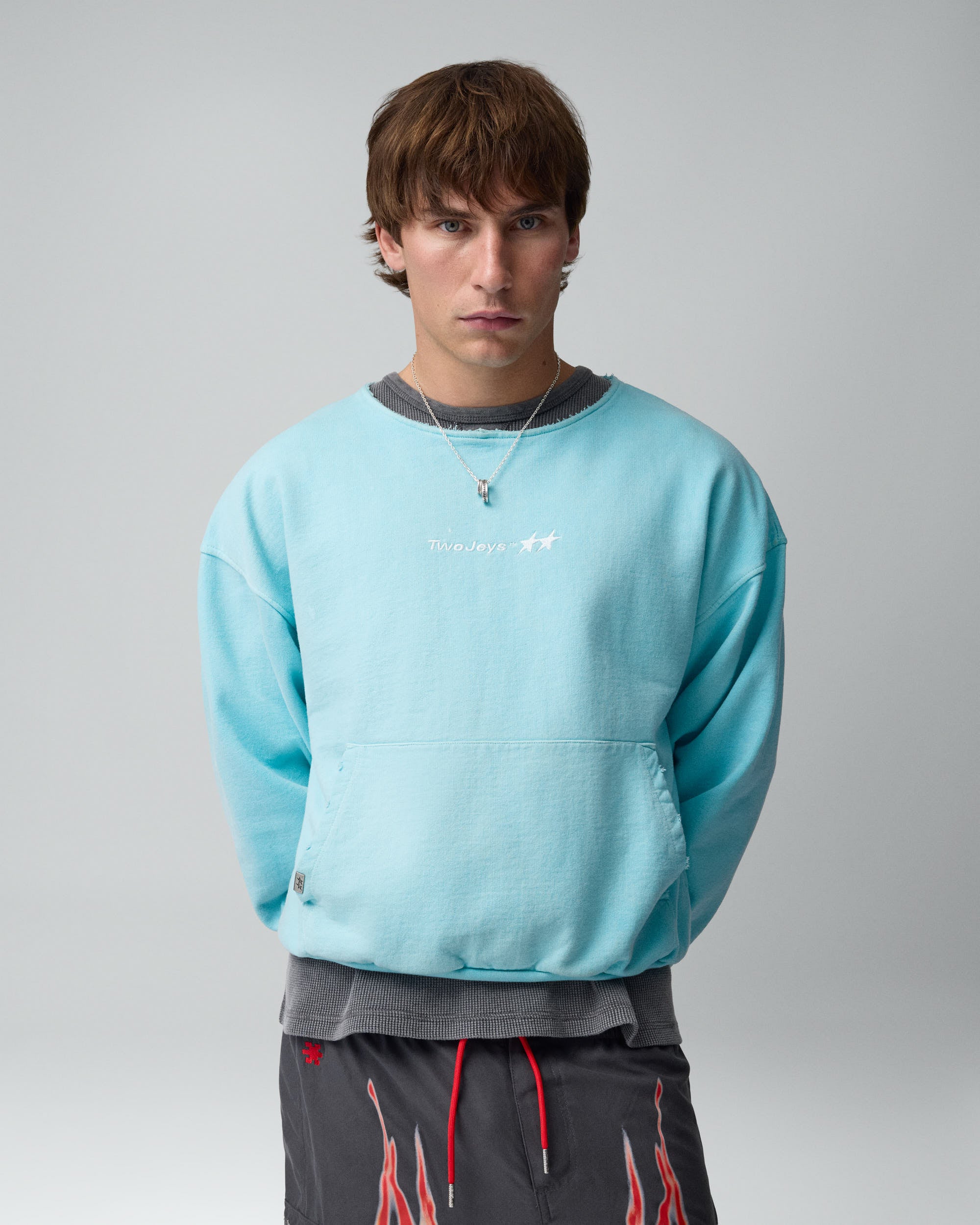 Icon Raw Cut Crewneck Pastel Blue