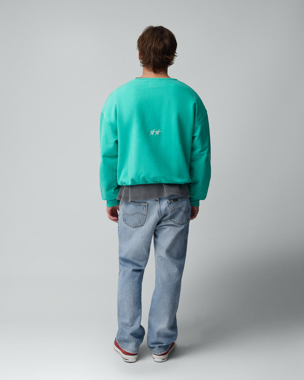 Icon Raw Cut Crewneck Jade Green