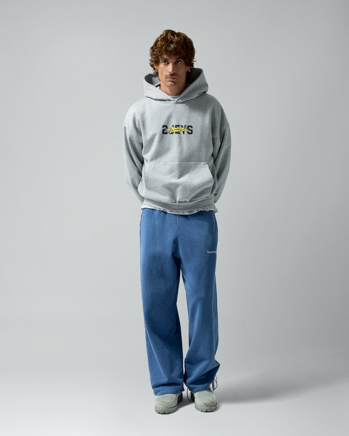Panther Hoodie Grey Melange – worn by model