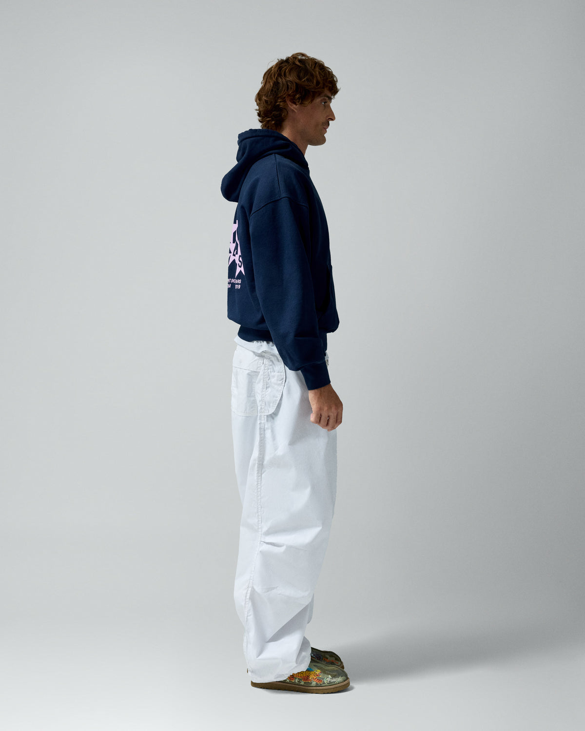 Permanent Shooting Stars Hoodie Blue - Pink – worn by model
