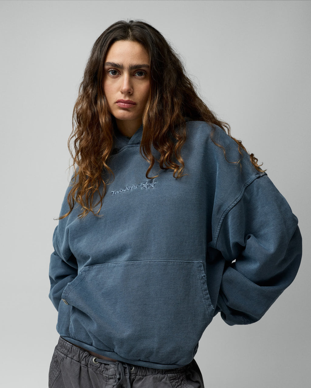 Pigment Dyed Blue Icon Hoodie