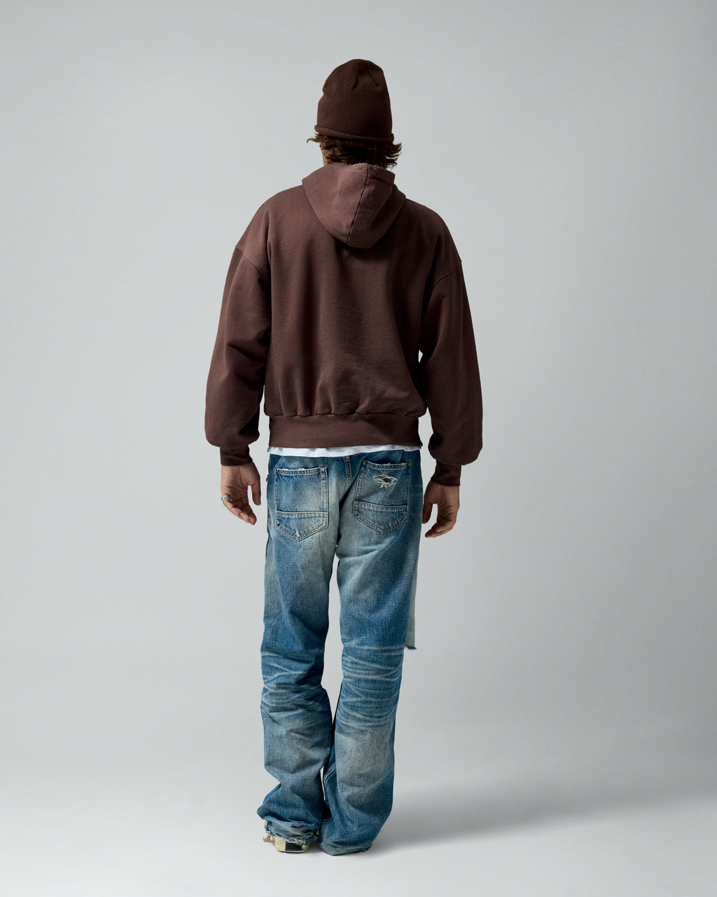 Single Stars Hoodie Brown