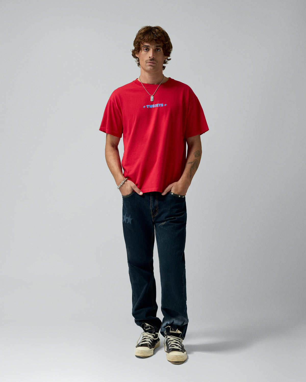 Single Stars Tee Red