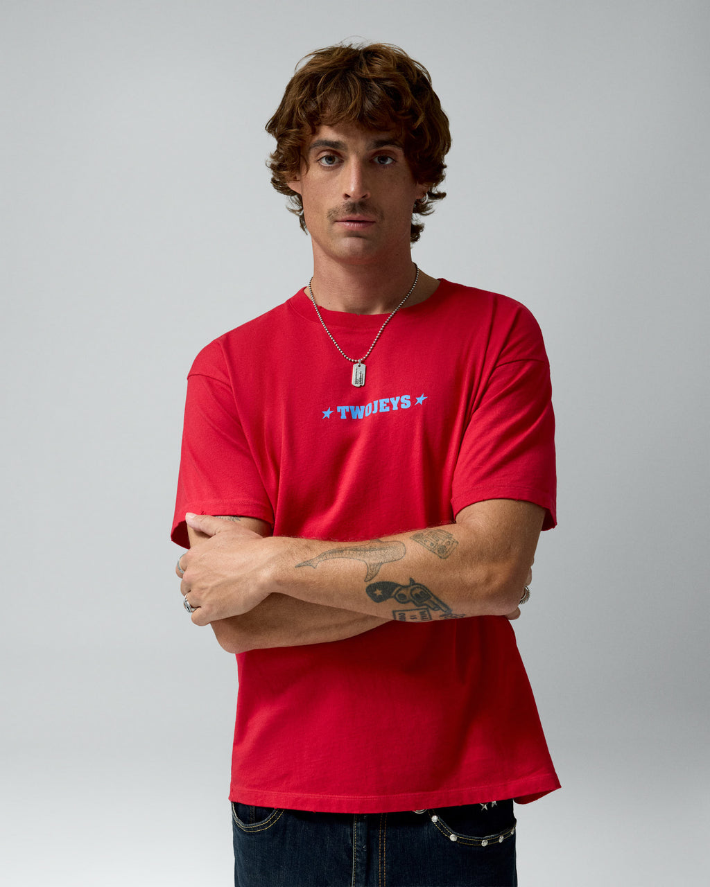 Single Stars Tee Red