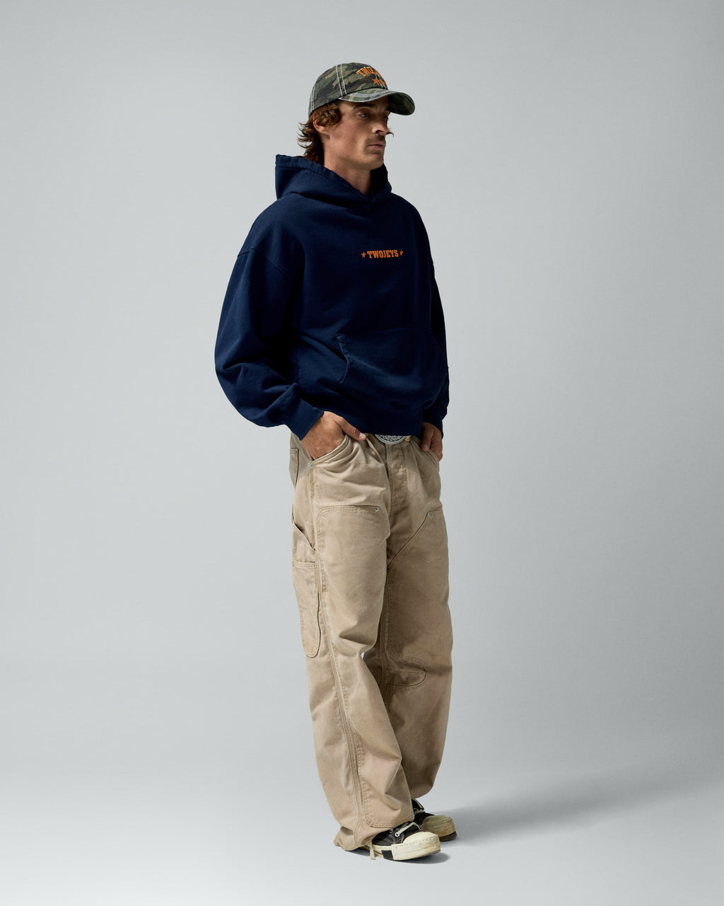 Single Stars Hoodie Navy
