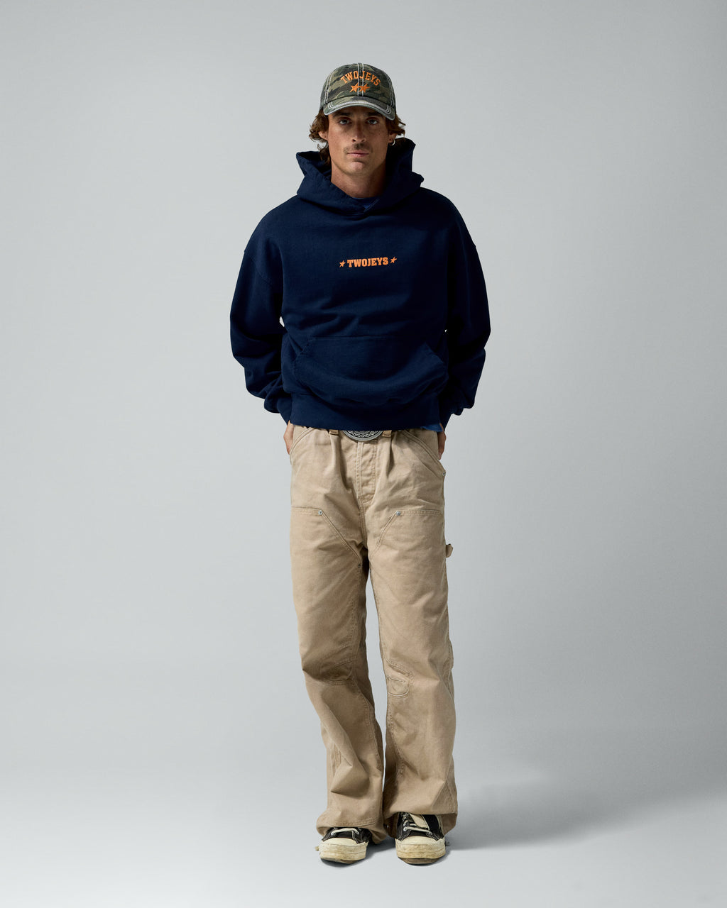 Single Stars Hoodie Navy