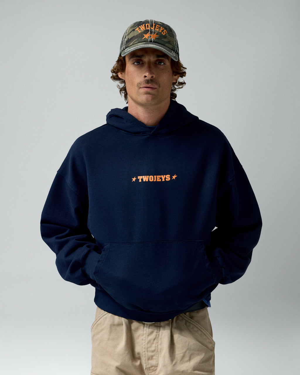 Single Stars Hoodie Navy