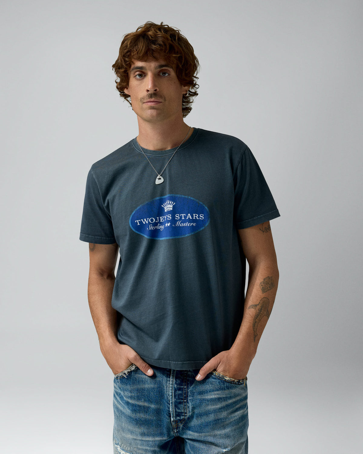 Sterling Masters Tee Dark Blue – worn by model
