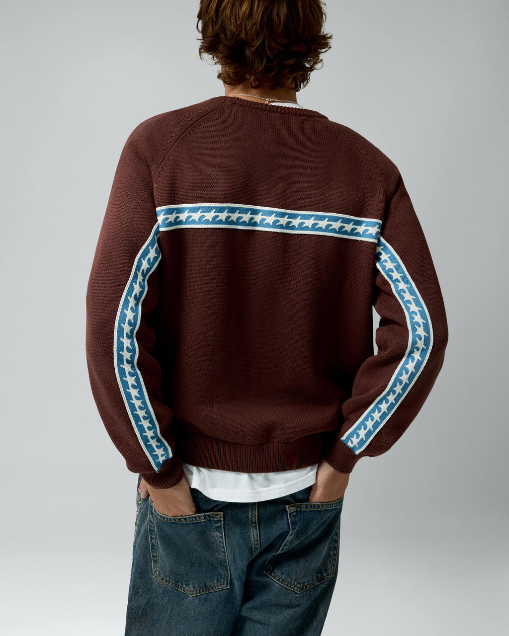 Starline Knit Brown Crewneck – worn by model