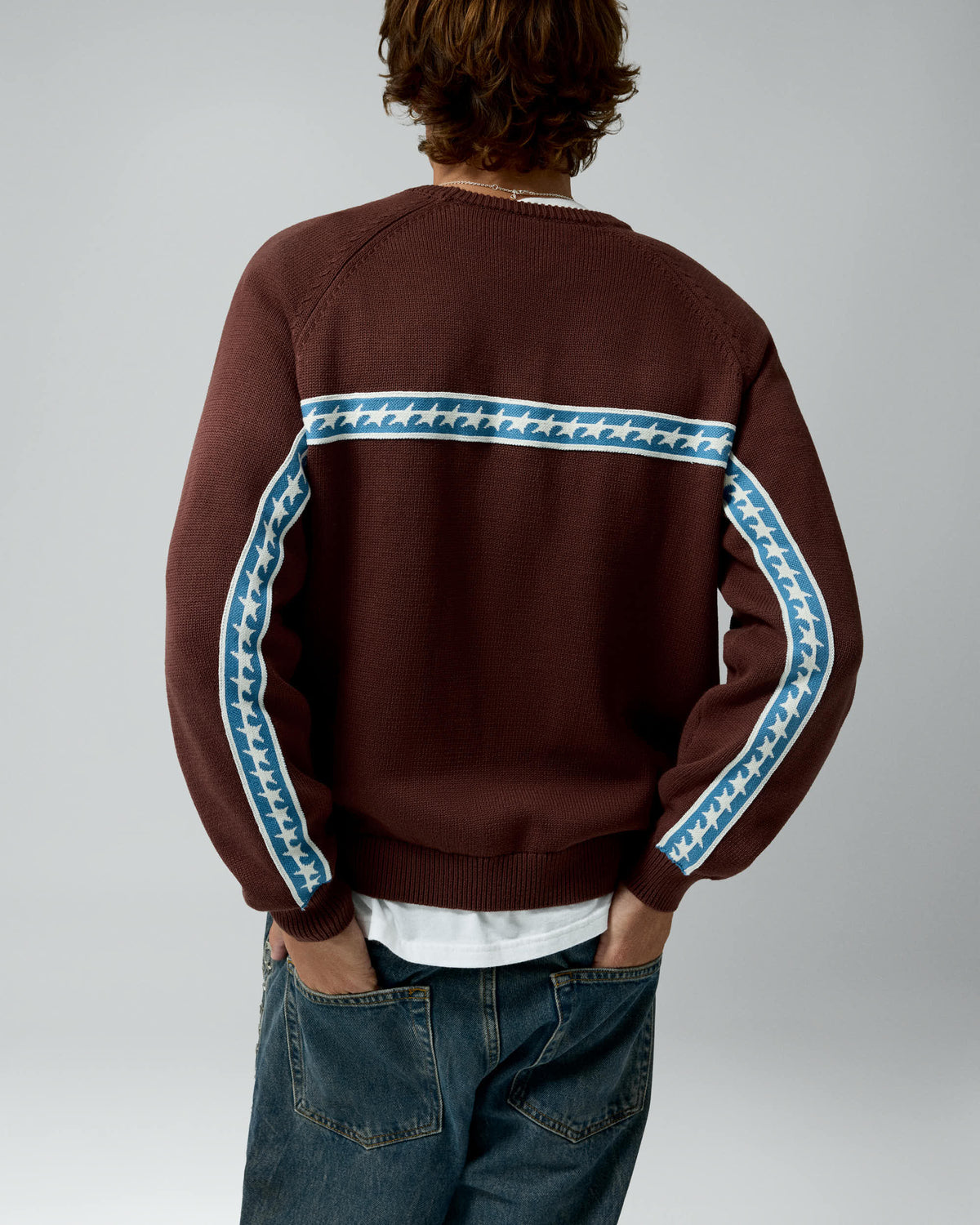 Starline Knit Brown Crewneck – worn by model