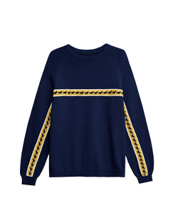Starline Knit Blue Crewneck – front view