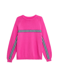 Starline Knit Pink Crewneck – front view