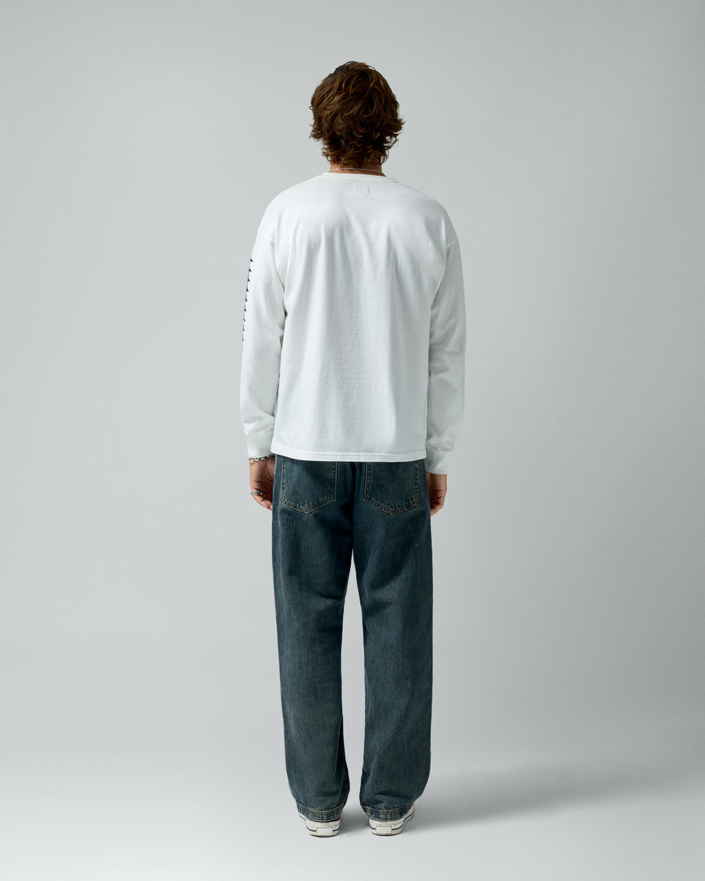 Starline Long Sleeve Tee White – worn by model