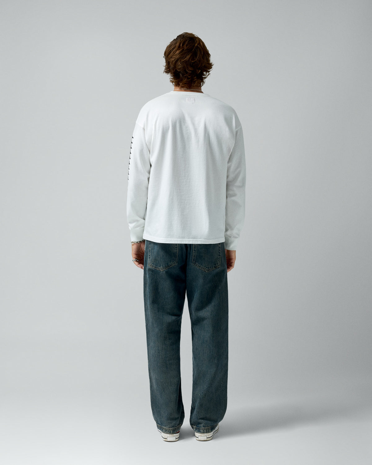 Starline Long Sleeve Tee White – worn by model