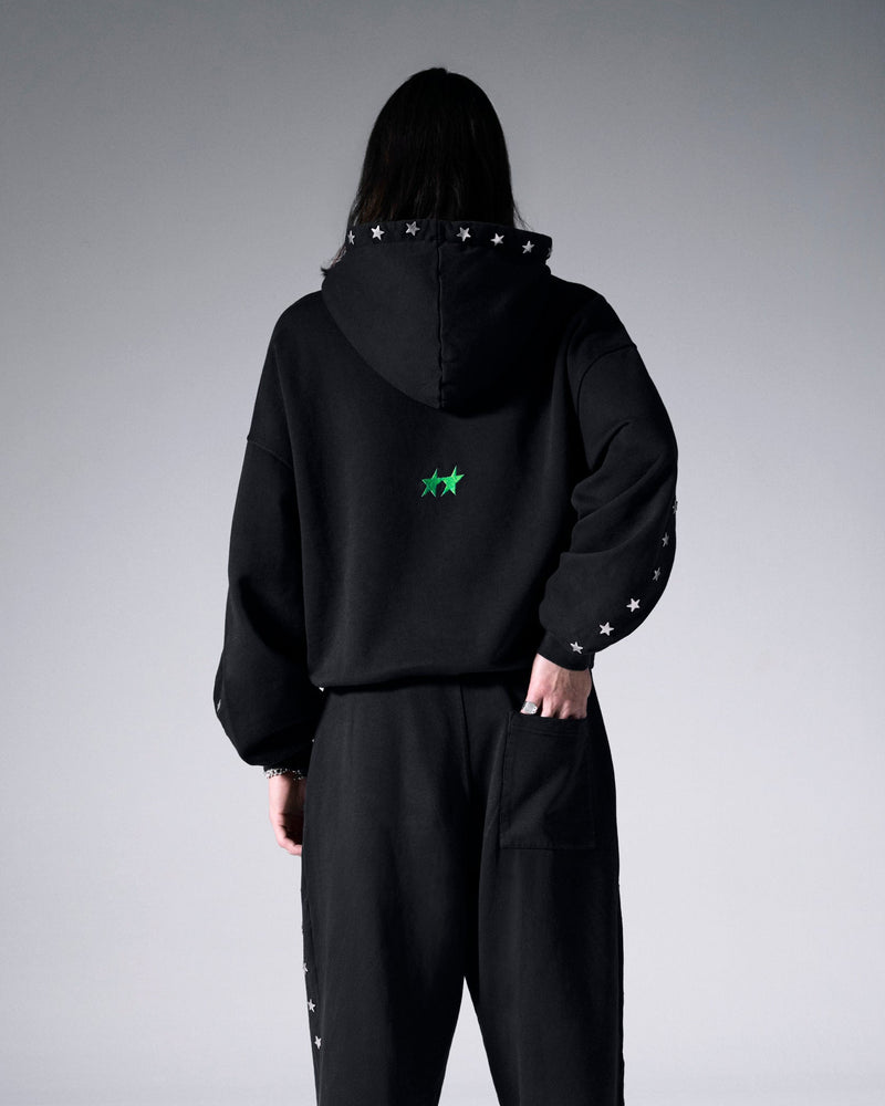 Stars Studded Coal Hoodie