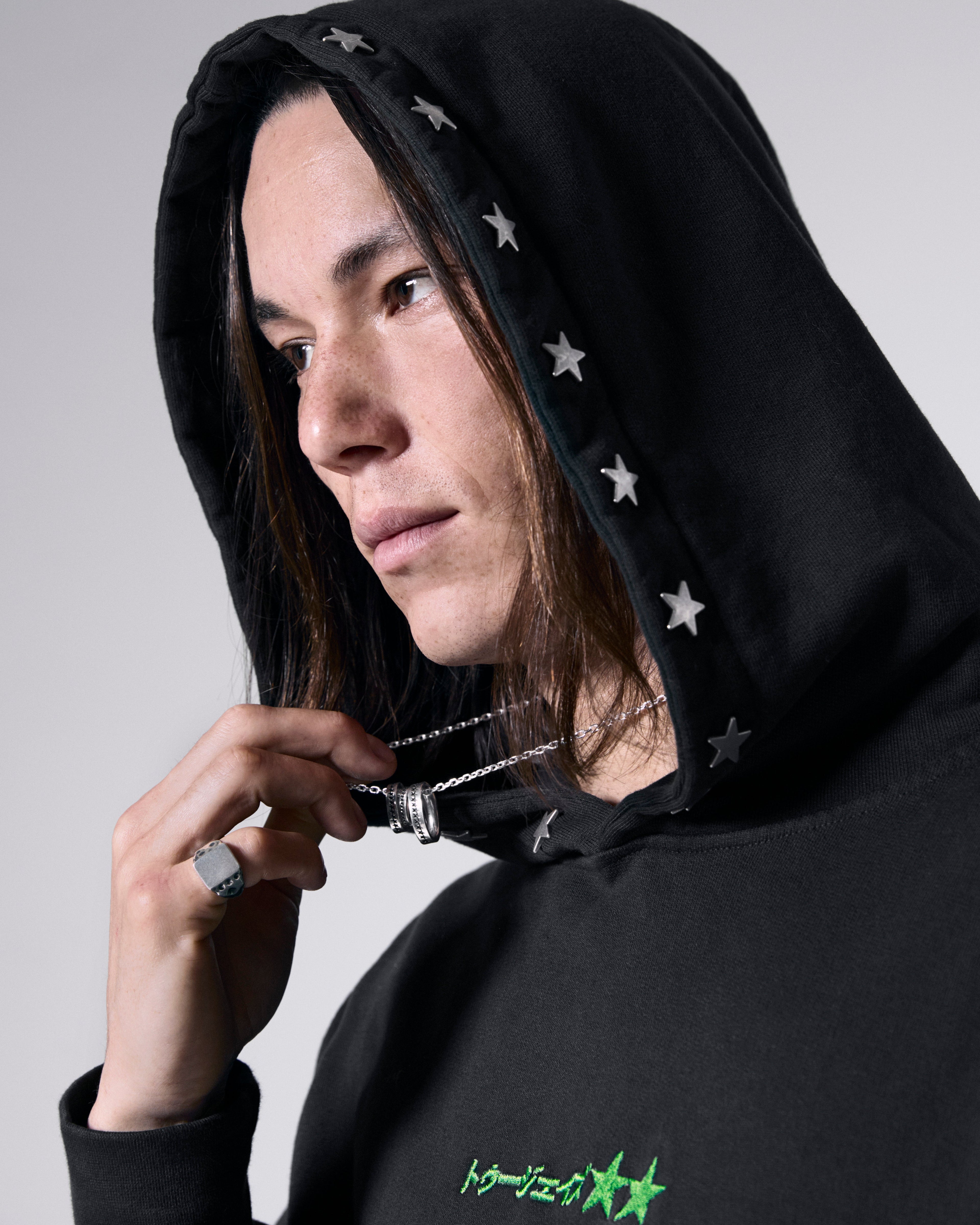 Stars Studded Coal Hoodie