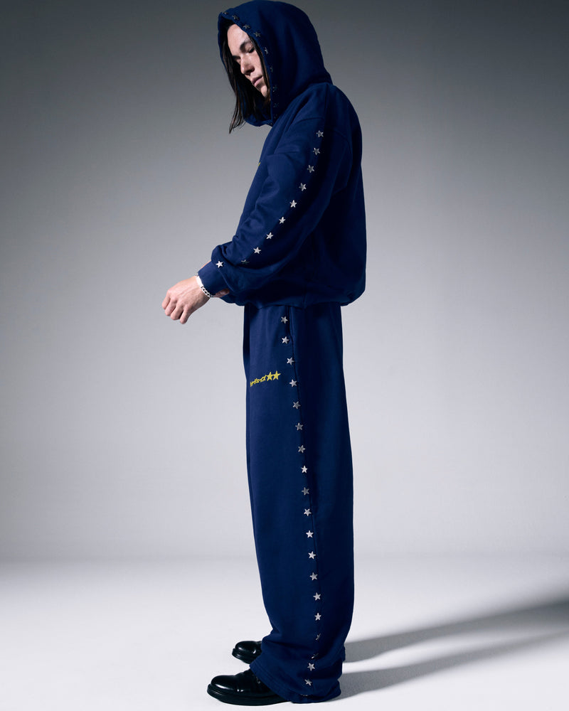 Stars Studded Navy Sweatpants