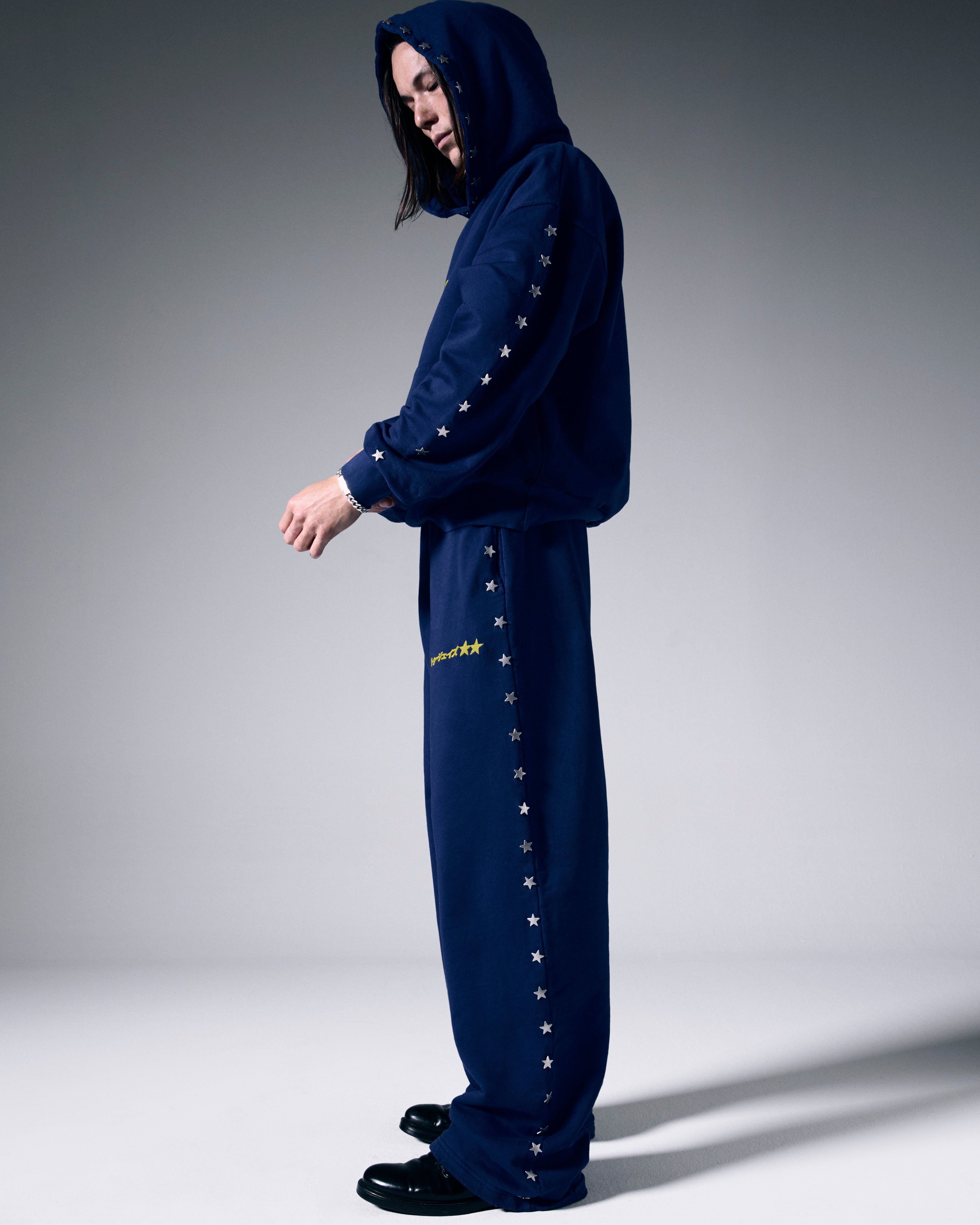 Stars Studded Navy Sweatpants