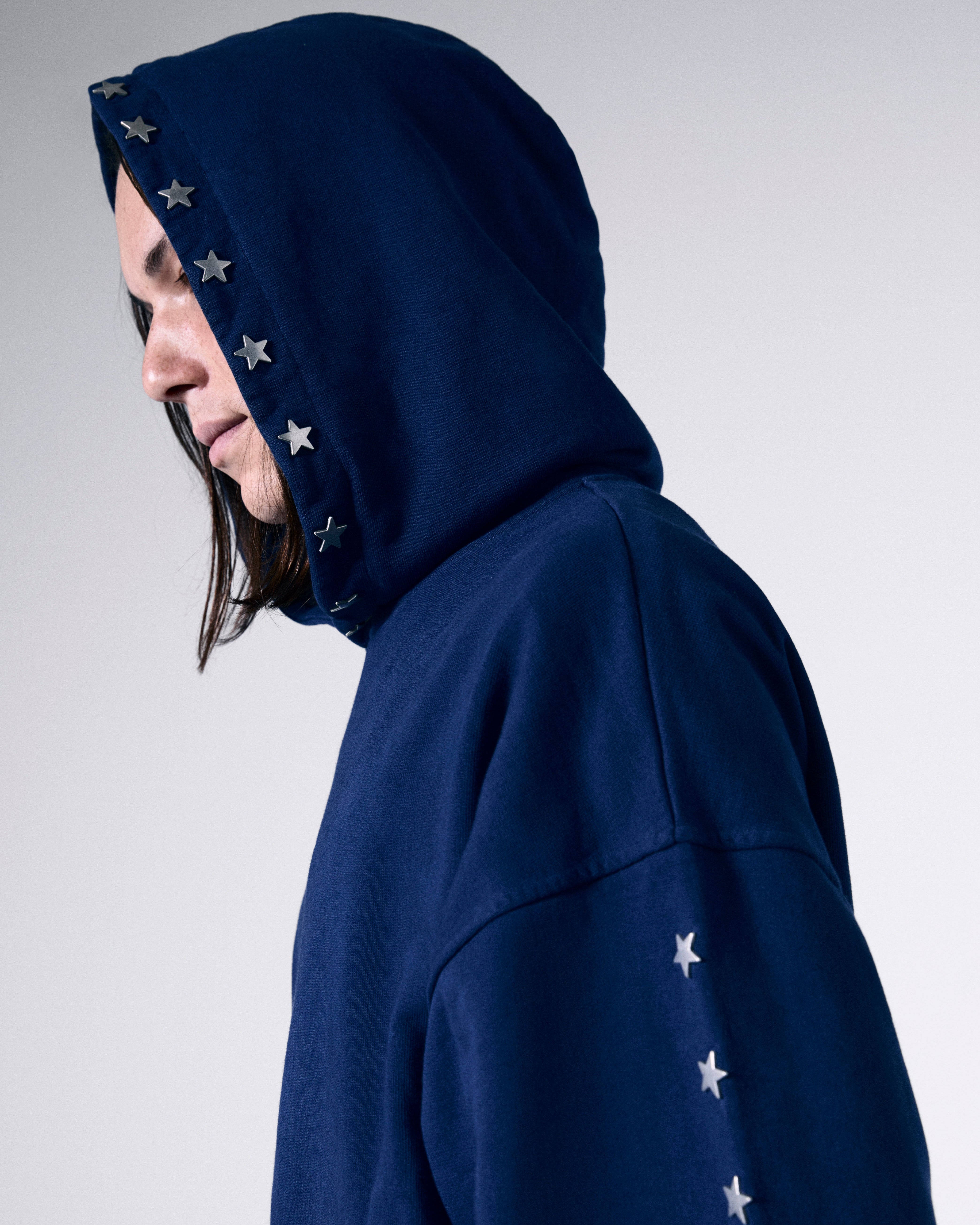 BELVET star studs hoodie Navy Mサイズ 16.2oz Star studs hoodie – BELVET