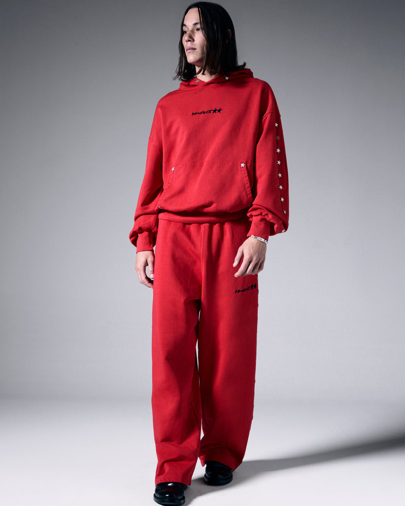 Stars Studded Red Hoodie
