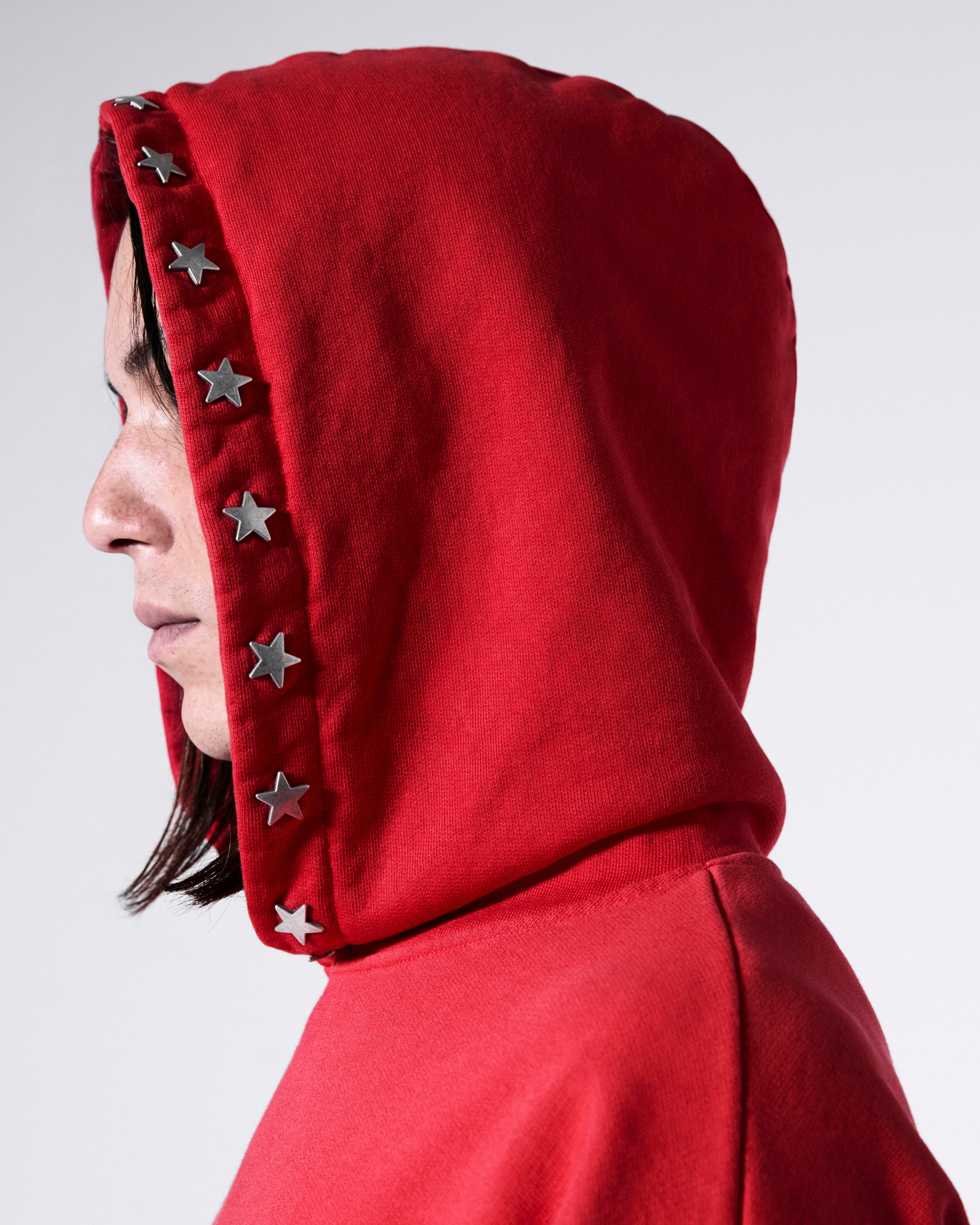 Stars Studded Red Hoodie
