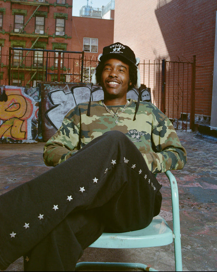 Heavy Silver Black Earflap