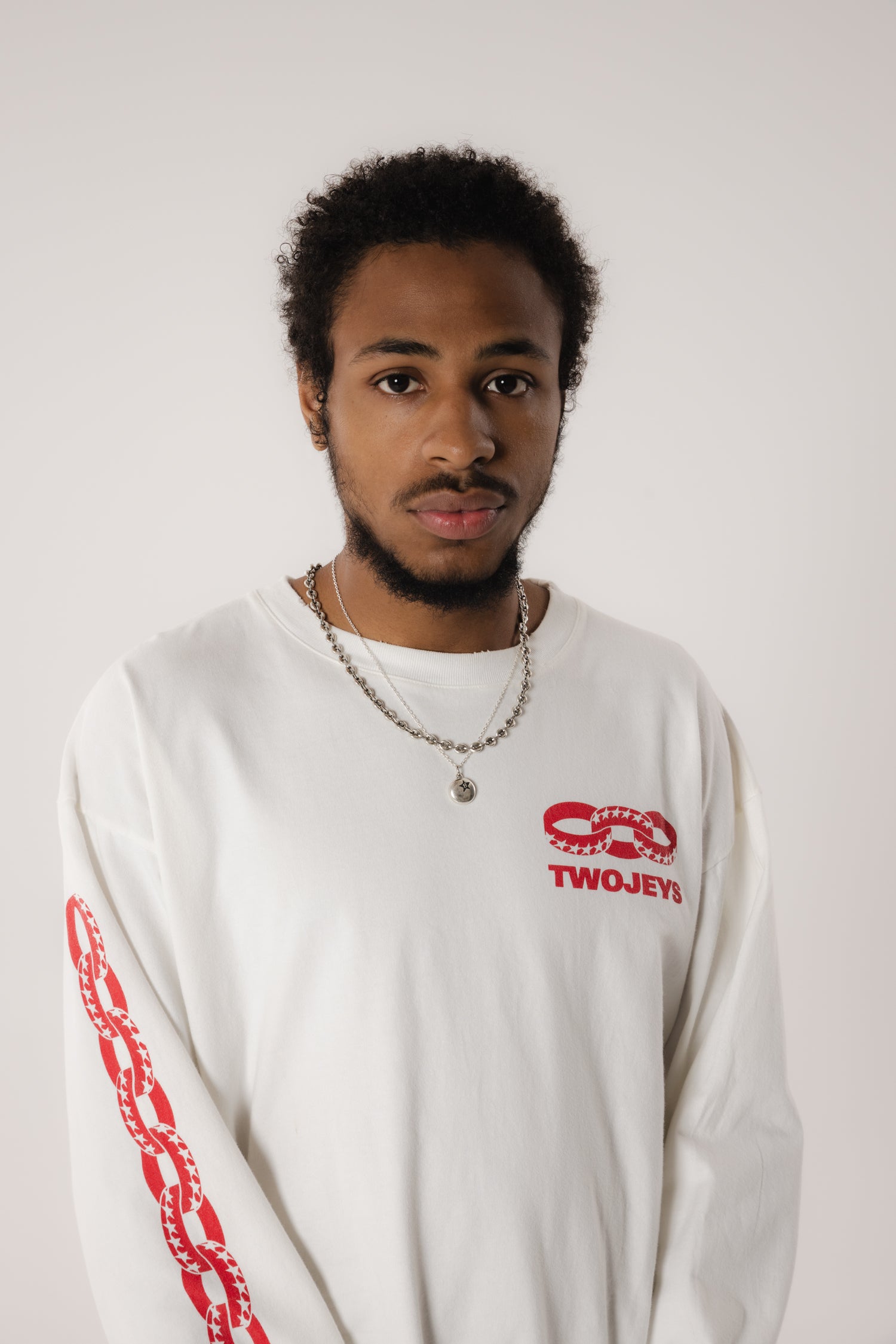 White Icon Chain Long Sleeve Tee