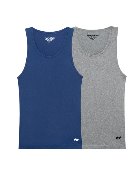 Basic Tank Top Pack Navy & Grey Melange – Twojeys
