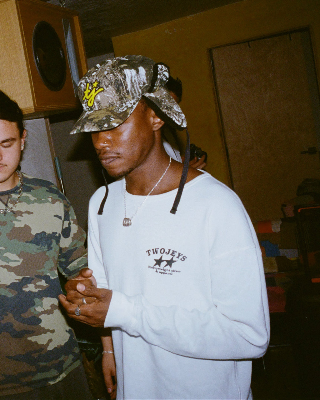 White Basic Waffle Long Sleeve