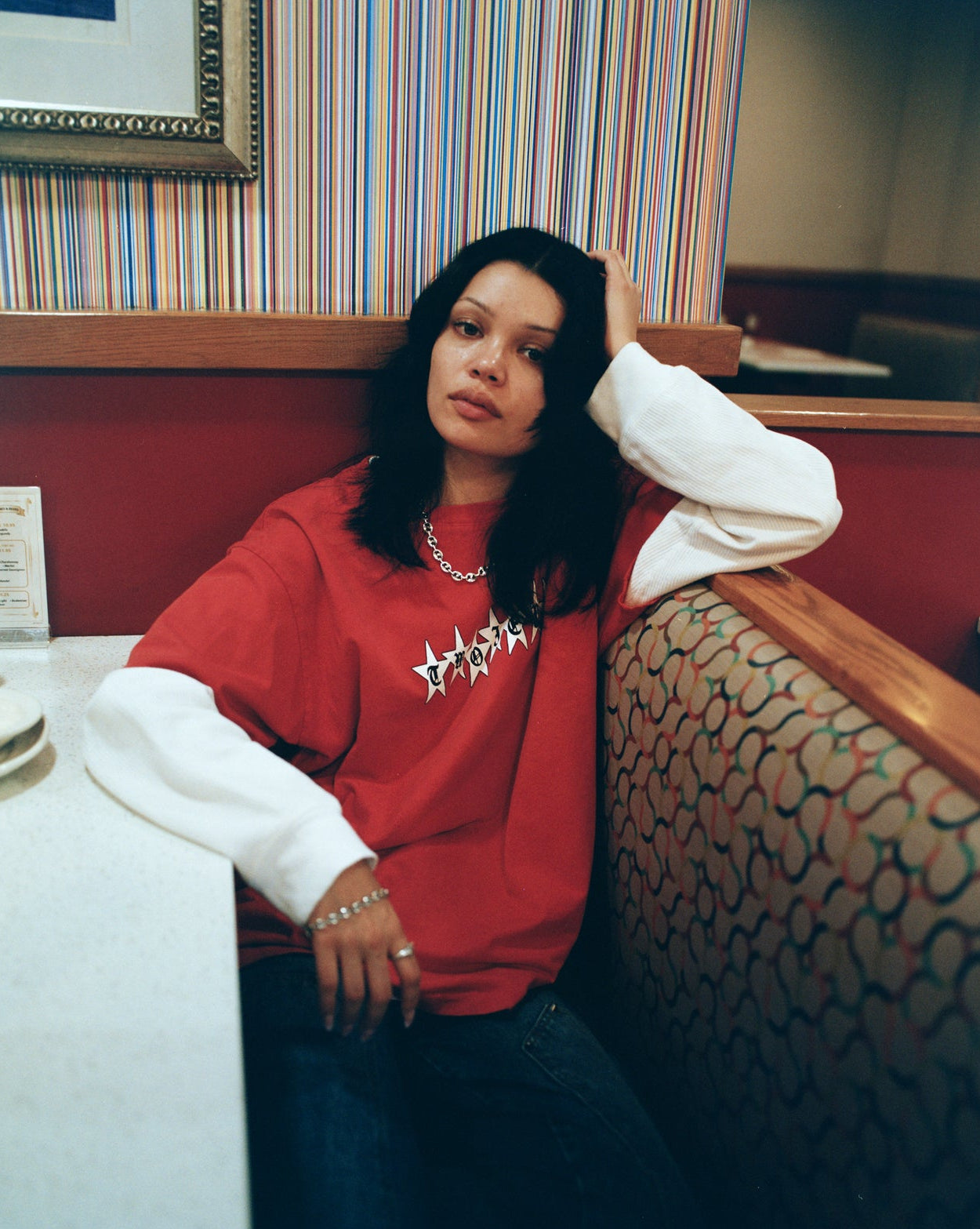 Red Graphic Stars Tee