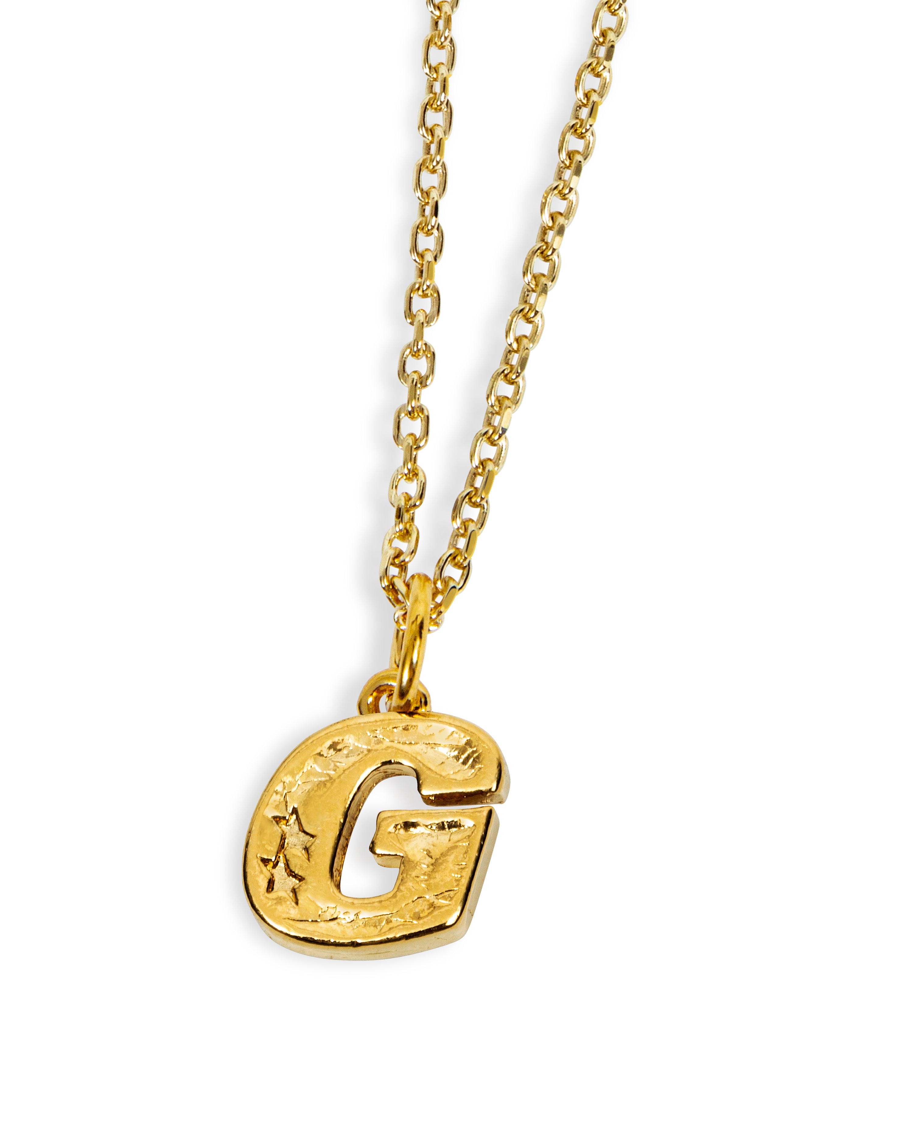 14k Gold 1/6 CTW Diamond Alphabet Initial Letter G Necklace – Bengjo